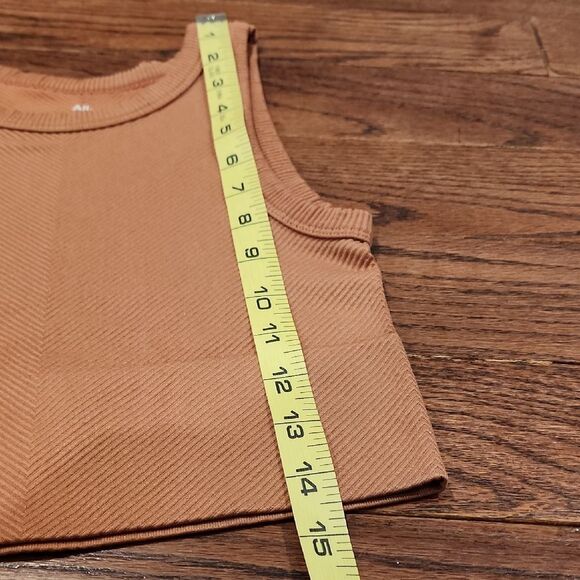 ALLY Ribbed Cropped Tank Top Size XS Brown Casual Streetware Summer Outdoor - Picture 5 of 6
